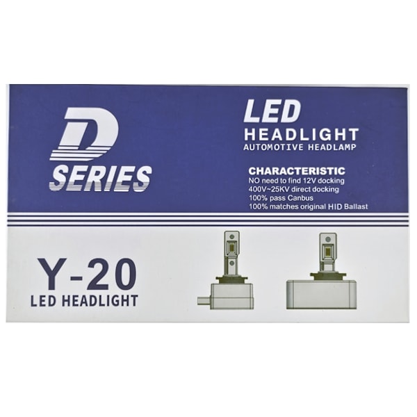 Y-20  D8s led kit 6100 lumen 2-pack 6000k xenonvit Silver