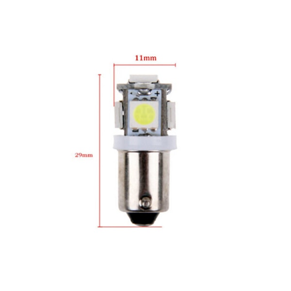 BA9S Led med 5st SMD5050 chip 2-pack T4W styling SilverGrey Blåa 2-pack