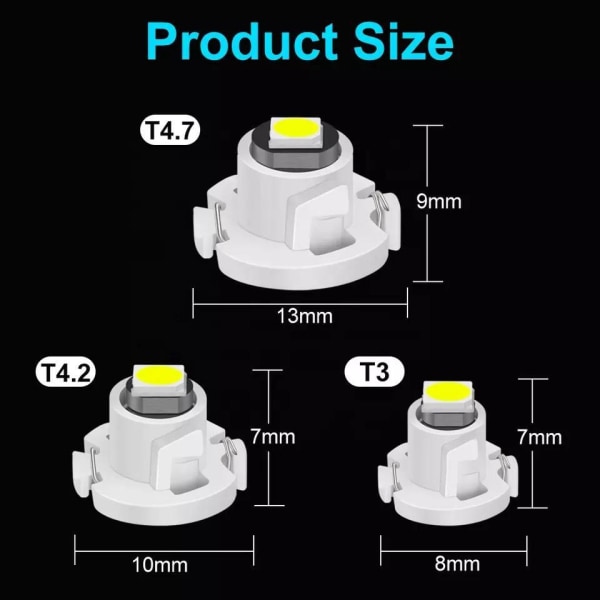 T4.2 T4 Neo Wedge 5-pack med led chip instrument belysning Lila/Pink 8-pack