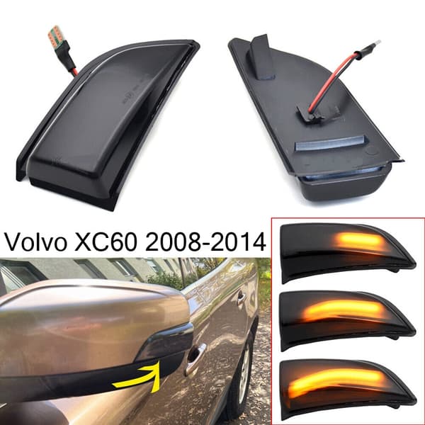 LED dynamiska blinkers sidospegel Volvo XC60 2008 - 2014 Smoke Svart