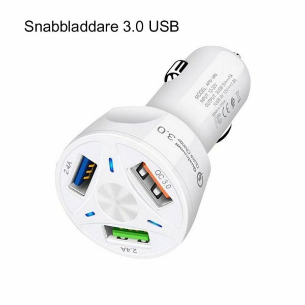 Snabbladdare 12-24v QC3.0 DC bil båt husbil husvagn vit Vit