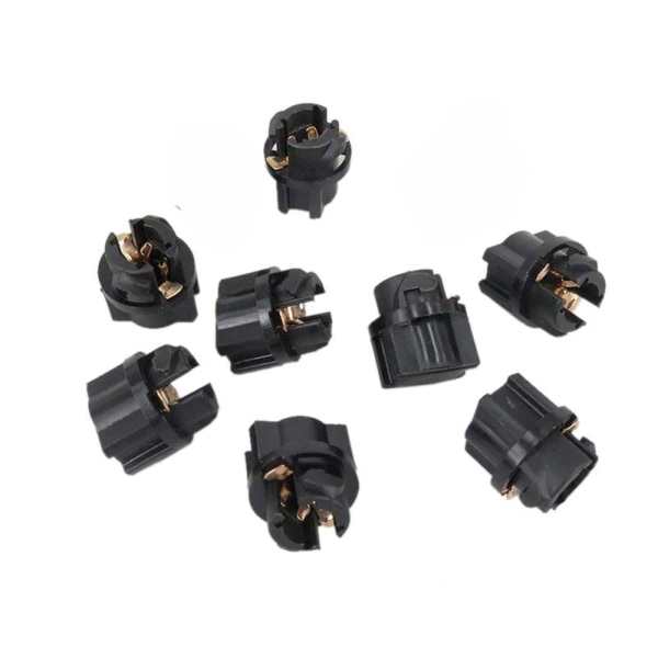 T5  socklar adaptor 8-pack lamphållare instrumentbelysning Svart