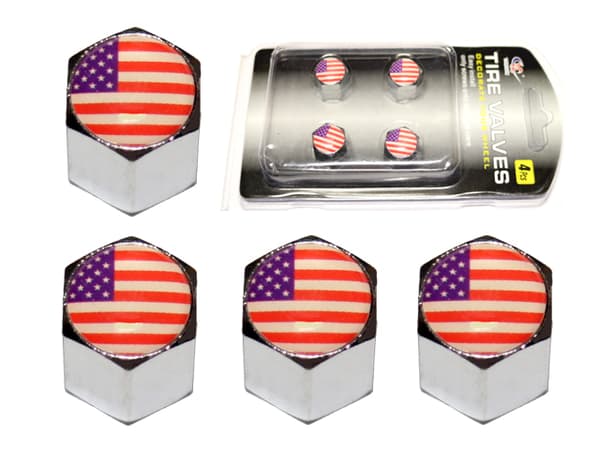Ventilhattar USA 4-pack styling jänkare, fint set kromfärgade
