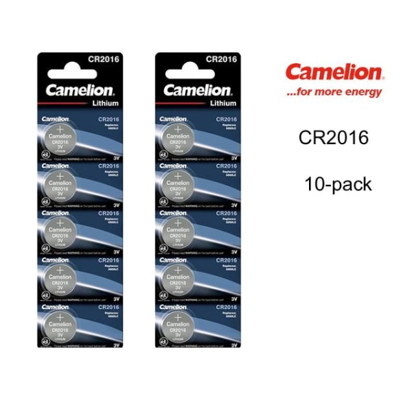 CR2016 10-pack Lithium batterier CR 2016 3V PKCell batteri