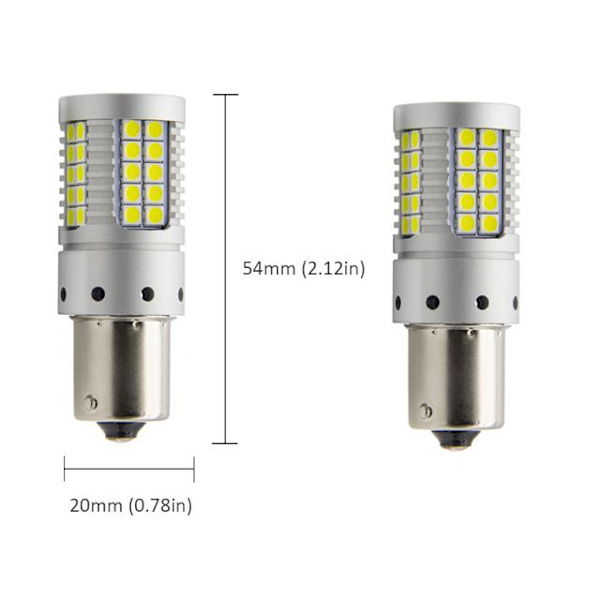 Ba15s Canbus p21w 1156 Led 3100 Lumen backljus 2-pack Metall utseende