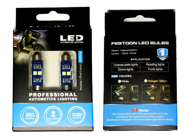 Canbus C5W 39mm Led med 3030SMD, 6000K 2-pack