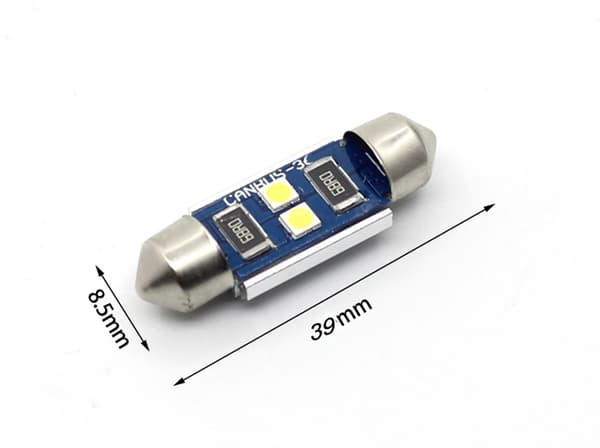 Canbus C5W 39mm Led med 3030SMD, 6000K 2-pack