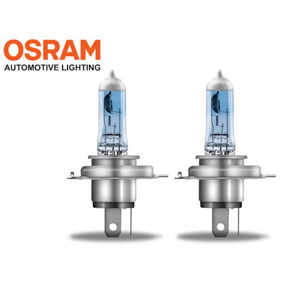 Osram H4 +100% COOL BLUE 5000k halogen lampor 12v DC PGJ19-2 Metall utseende