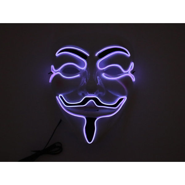 Mask Happy face med Glowstrip Lila glowstrip Lila