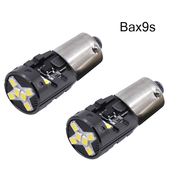 BAX9S Canbus 6000k Led 2-pack H6W xenonlook 140 lumen Silvergrå