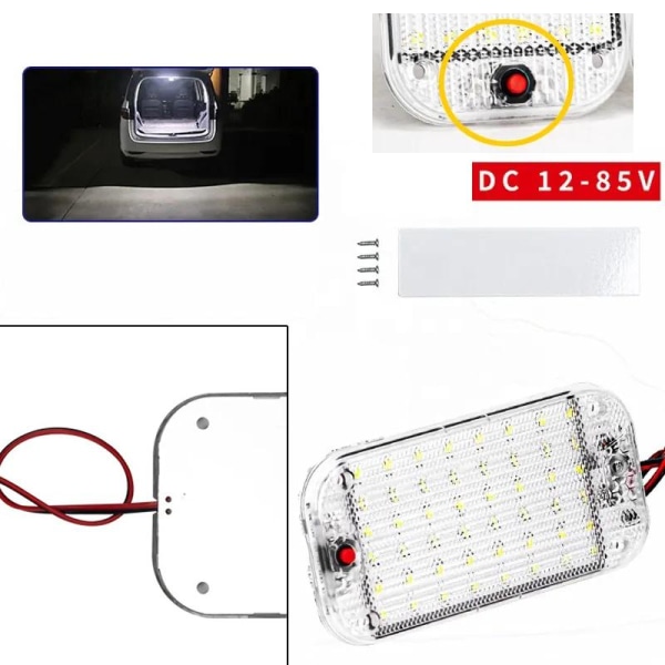 Led innerbelysning 12-24v 48-ledchip vita 6000k husvagn husbil Vit