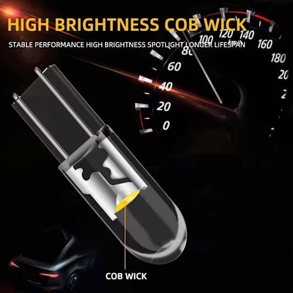 T5 grön 10-pack COB Led W2x4.6d W2.1.x4.9d W1.2W W2.3W 12v. Green Gröna 10-pack