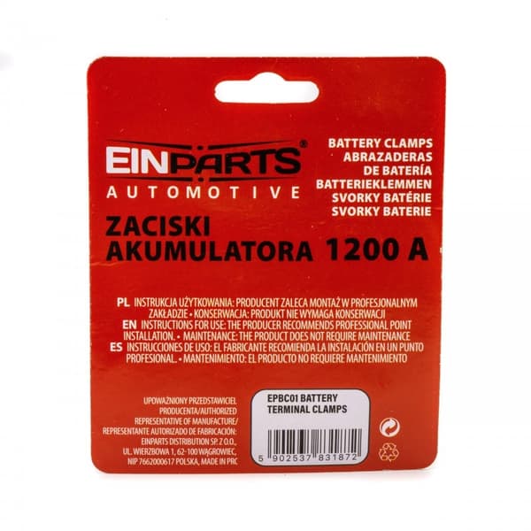 Batteri kabelskor 1200A för bilbatteri  2-pack Guld