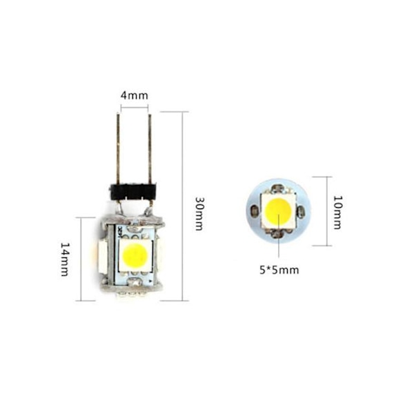 G4 3400k 2-pack Led lampa till husvagn bil husbil båt G-4 3400k (gulvit) 2-pack