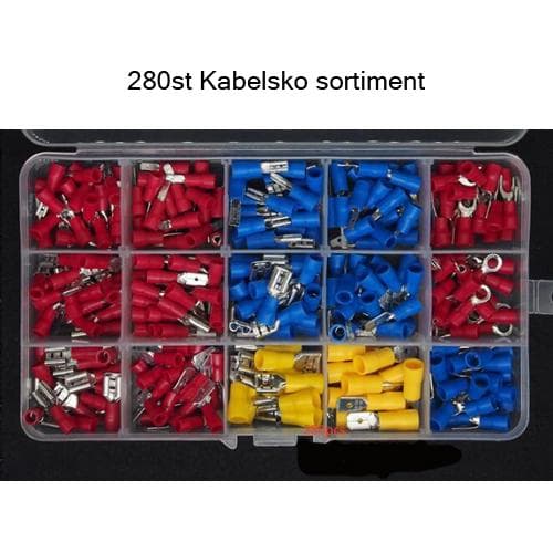 Kabelskosortiment, 280 st i olika storlekar