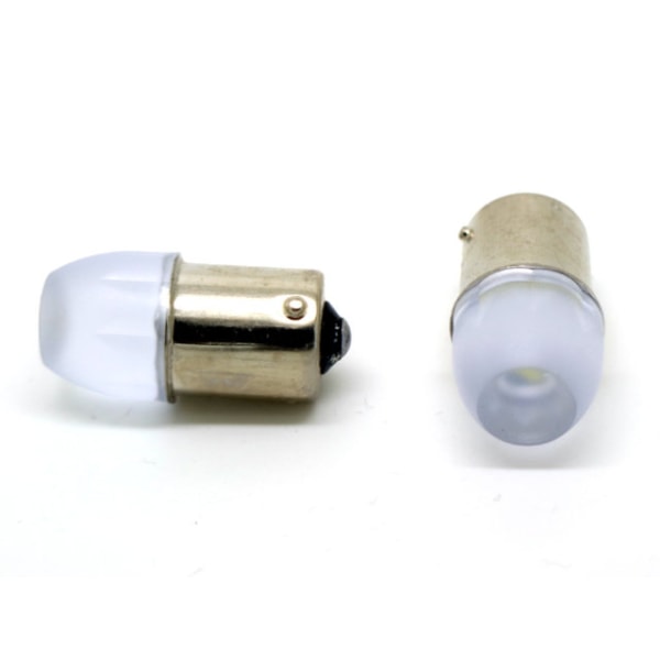 Ba15s r5w r10w 1156 Led lampor m. 1w cob chip 8000K 2-pack Silvergrå