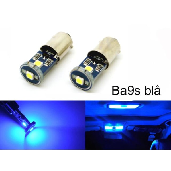 BA9S Canbus Blå Led 2-pack T4W xenonlook 100 lumen Blå