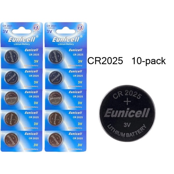 CR2025 10-pack Lithium batterier CR 2025 3V batteri