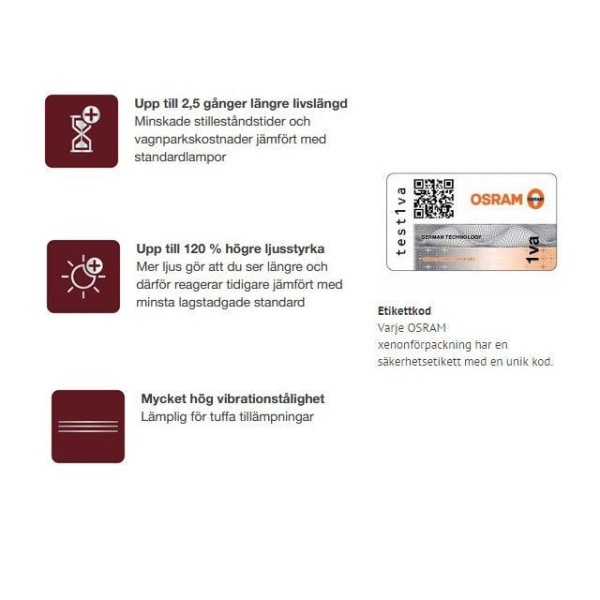 Osram H4 +100% 24volt 70/75w halogen premium lampor p43t 2-pack Metall utseende