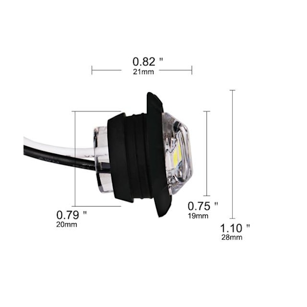 Markeringsljus position orange ledlampor  2-pack 12v led Orange