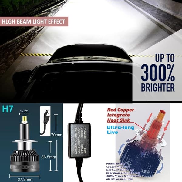 M13 60 W H7 LWS canbus kit 6500 lumen "Superbright" 2-pack