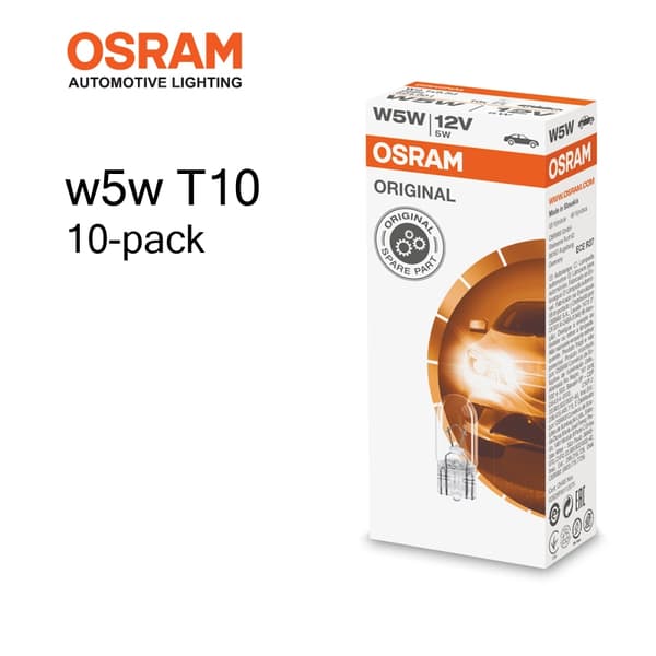 Osram T10 w5w 10-pack Original lampor position mm W2.1x9.5d Guld
