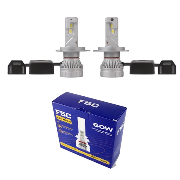 F5c led kit H4 +3500 lumen 53w 6000k halvljus helljus 2-pack multifärg