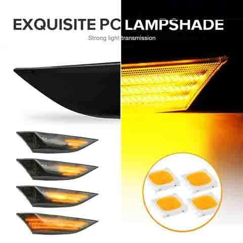 LED dynamisk sidoblinkers Porsche 911 Boxter Cayman Svart