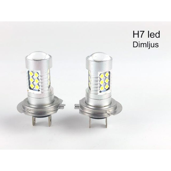 H7 dimljus 6000K 1000 lumen 12v smd3030 led lampor styling Silvergrå