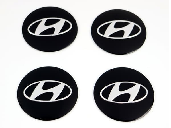 Hyundai emblem till centrumkåpor, hjulnavsskydd, fälg, 4-pack, styling