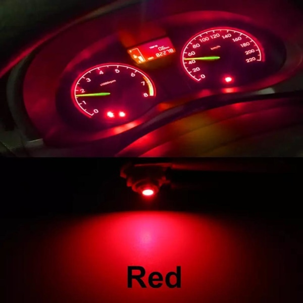 T3 röd 8-pack Neo Wedge med 2x2016smd instrument belysning Red Röda 8-pack