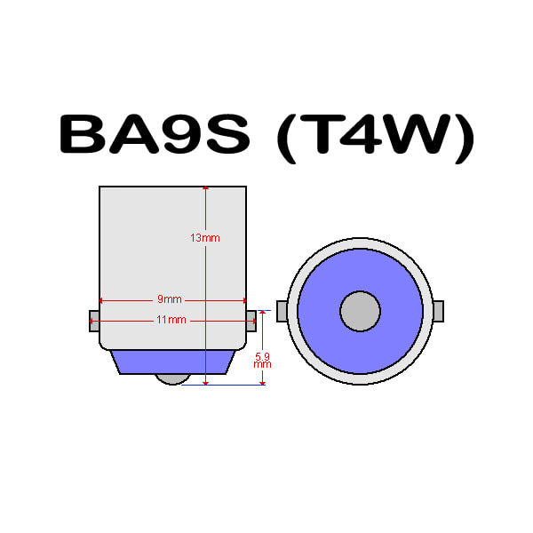 BA9S 10-pack 6000k Led med 5st SMD5050 chip T4W styling Silvergrå