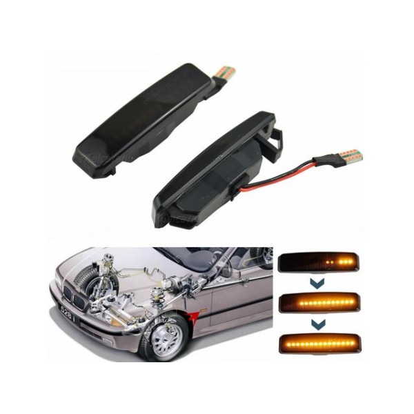 Led dynamisk blinkers BMW E39 Smoke styling 2-pack Svart