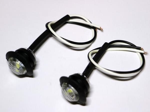 Markeringsljus, positionsljus, vit 6000K LED-lampor, 2-pack 12V/24V Vit