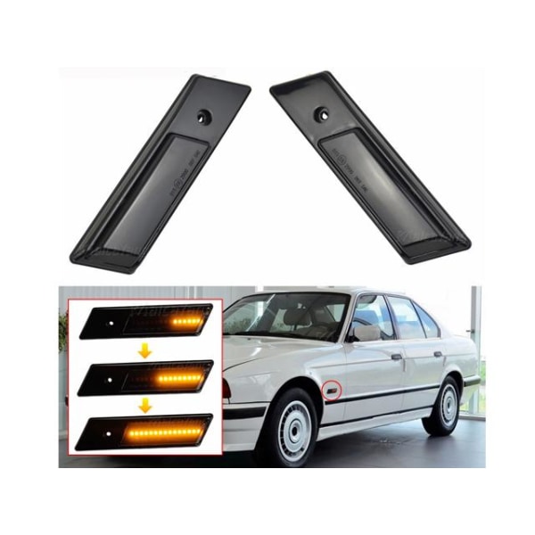 Led dynamisk blinkers BMW E32 E34 E36 Smoke styling 2-pack Svart