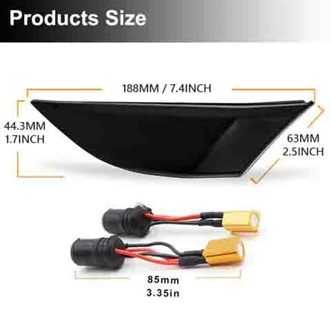 LED dynamisk sidoblinkers Porsche 911 Boxter Cayman Svart