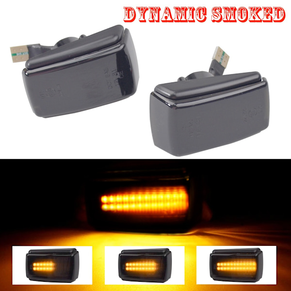 Led dynamisk dubbelradig blinkers Volvo 240 740 850 940 C70 V70 S40 S70 S90 Svart
