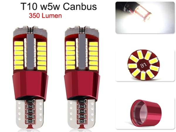 T10 w5w Canbus, 6000k, LED-lampor, 12V, SMD 3014 chip, 2-pack. Vit