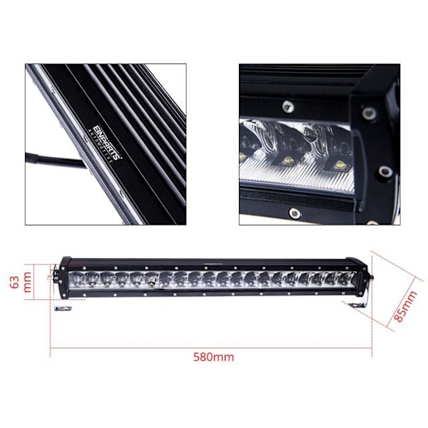 EINPARTS 200W Ledramp 23"  Combo 6000K led ramp Cree Svart