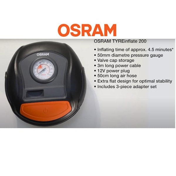 Osram TYREinflate 200 kompressor däckpump 12 volt multifärg