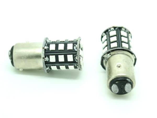 Bay15d röd p21/5w 1157 2-pack bak position / bromsljus Silvergrå