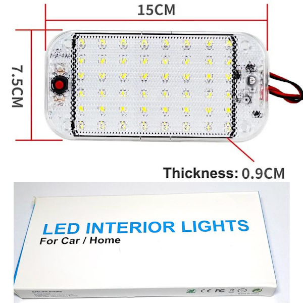 Led innerbelysning 12-24v 48-ledchip vita 6000k husvagn husbil Vit