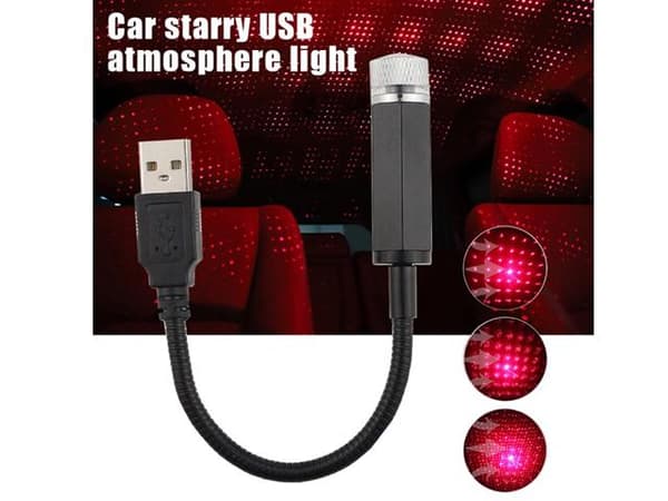 LED stjärnhimmel, röd, olika mönster 5V 100mV 28cm USB