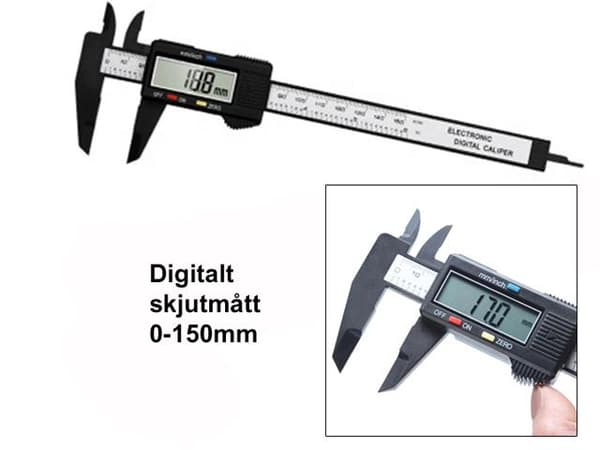 Skjutmått 0-150 mm  inkl. batteri