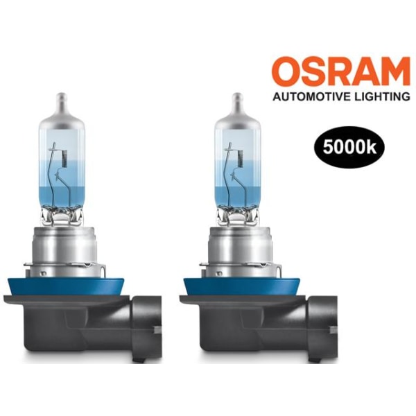 Osram H11 +100% COOL BLUE 5000k halogen lampor 12v DC PGJ19-2 Metall utseende