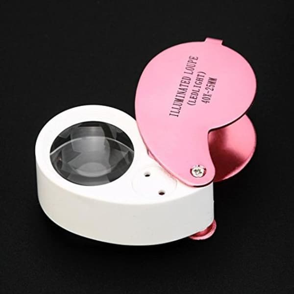 Lupp 40x25mm med stark ledlampa inkl. batterier förstorningsglas