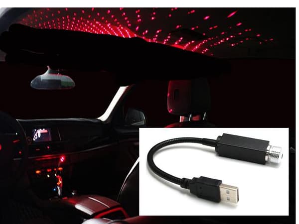 LED stjärnhimmel, röd, olika mönster 5V 100mV 28cm USB
