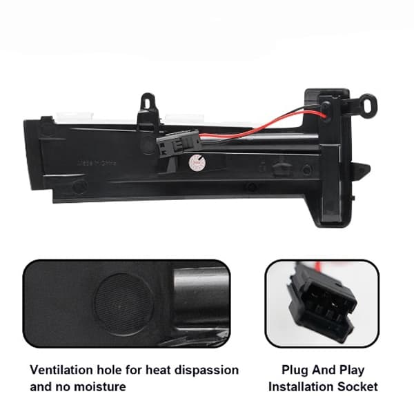 LED dynamiska blinkers sidospegel Volvo XC60 2014 2015 2016 2017 Smoke Svart