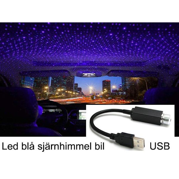 Led stjärnhimmel blå med olika mönster usb 5v 100mv 28cm