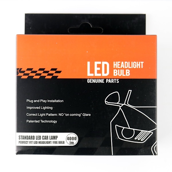 V5 H4 40w Led kit 4000 lumen 6000k med fläkt 2-pack Vit